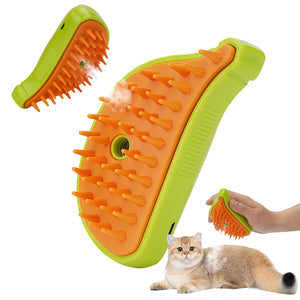 3-in-1 Cat & Dog Steam Brush – Pet Grooming Comb for Hair Removal, Cleaning & Massage