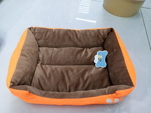 Soft Rectangular Dog & Cat Bed – Plush Cushion for Pets