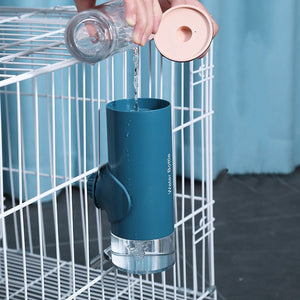 Hanging Pet Water Cup with Ball Feeder – Cage Water Drinker