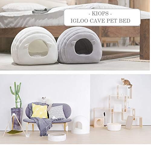 Covered Plush Cat & Dog Cave Bed – Cozy and Warm Pet Sleeping Bed