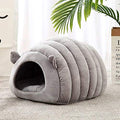 Covered Plush Cat & Dog Cave Bed – Cozy and Warm Pet Sleeping Bed