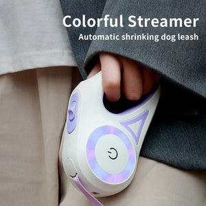 LED Spotlight Retractable Dog Leash and Collar – Automatic Traction Rope for Pets